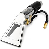 Upholstery Carpet Extractor Wand with Viewing Window for Mytee/Shop Vac | 1.5" Stainless Detailing Hand Wand, Brass valve, 1/4" Quick Disconnect, for Car Seats, Mattress, Furniture Stain Cleaning