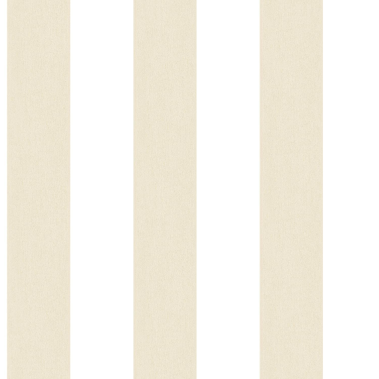 Galerie G67579 Smart Stripes 2, Wide Stripes Design Wallpaper, Beige/White, 10m x 53cm