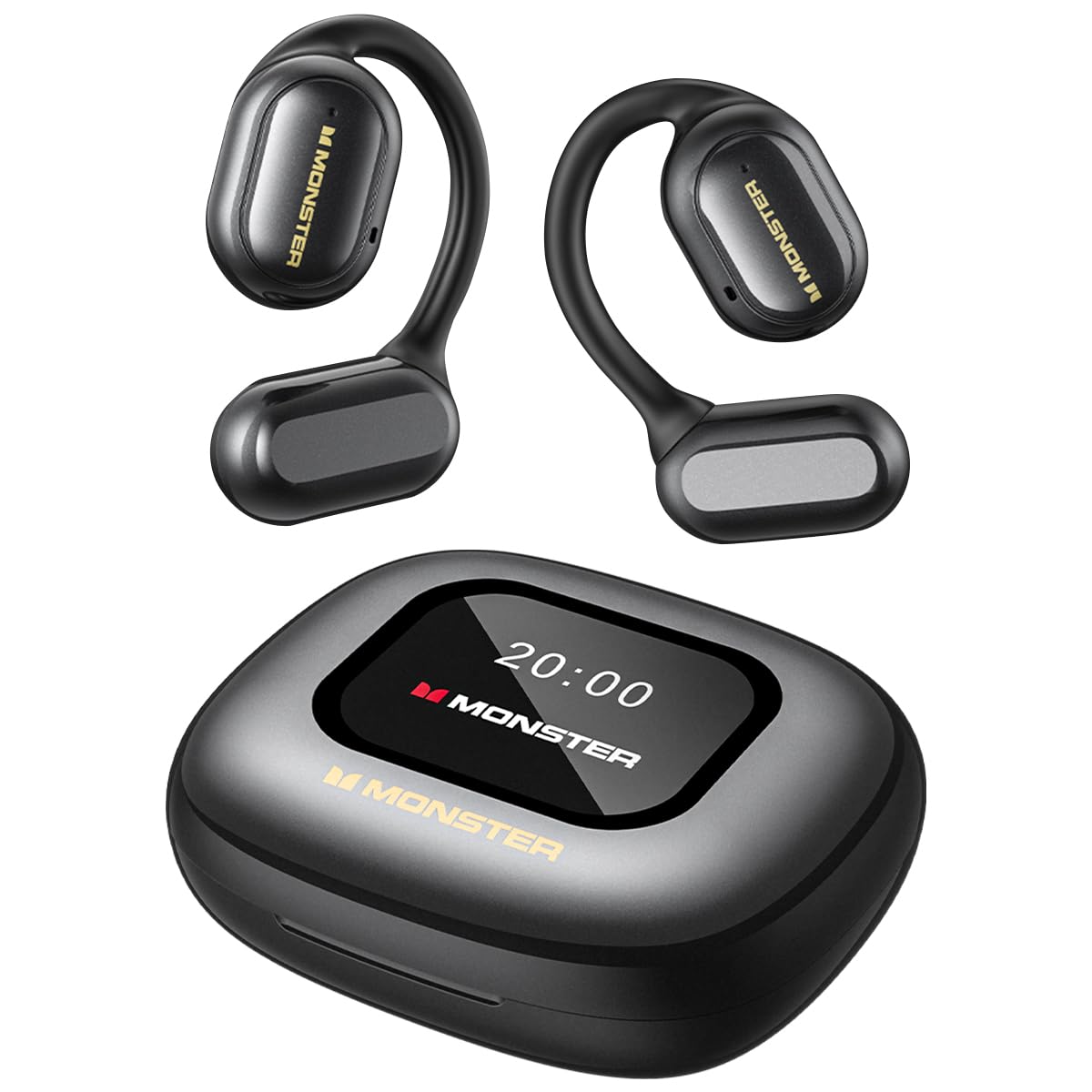 Photo 1 of Monster Open Ear Headphones Touch Screen Earbuds, Open Touch Pro 100 Wireless Earbuds Support TF Card, Bluetooth Earbuds with ENC Clear Talk, Multiple EQ Modes, Comfort Earhooks, IPX5, 30H Playback