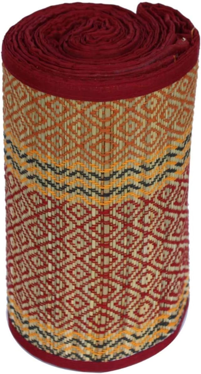 HomeRoots Eco-Friendly Folding Extra Long and Wide Handmade Yoga Mat in Grass