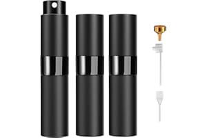 Likealot ​​Perfume Travel Refillable Atomizer 8ML (3PCS) - Empty Cologne Spray Bottle, Portable & Leakproof Sprayer for Travel​​ (Black)