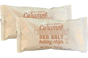 GENERIC Trader Joe’s Caramel Sea Salt Baking Chips, Two (2) Pack Bundle, 10 ounces (283 grams) per bag, 20 ounces (566 grams) in total