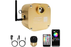 AMKI 16W Twinkle Sound Mode RGBW Light Source Engine Driver Remote/APP Control Starlight Box Motor for Fiber Optic Star Ceiling Light Kit