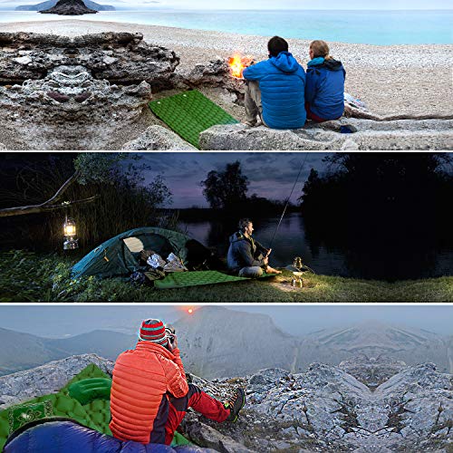 EVOLAND Ultralight Sleeping Pad for Camping, Inflatable Lightweight Compact Camping Sleeping Air Pads with Pillow for Backpacking, Hiking