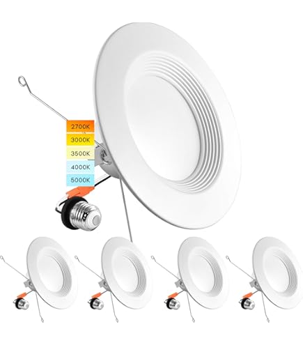 thumbnail interactive-video image 1 of Elite LED Retrofit Baffle Trim - Color Selectable 2700K-5000K 4 Inch Recessed Light 1 of 5
