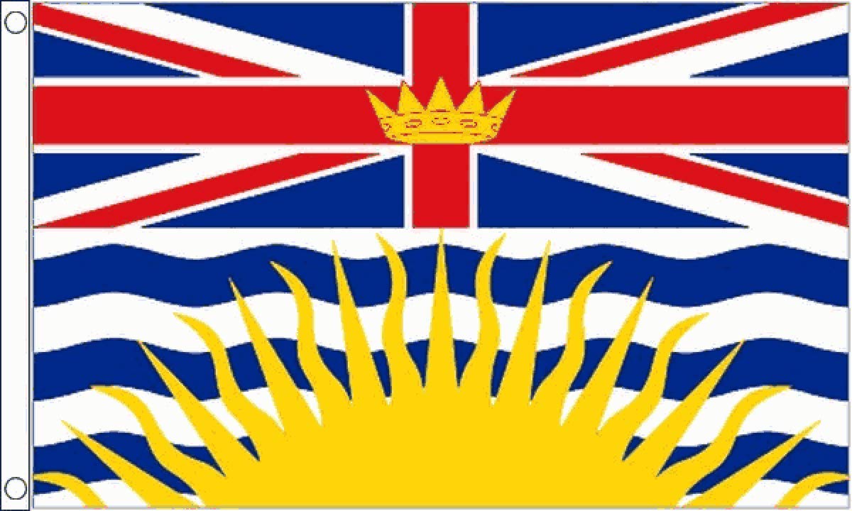 British Colombia Flag - 5 x 3 FT - 100% Polyester With Eyelets Banner - FlagSuperstore