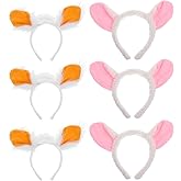 LUOZZY 6 Pcs Sheep Ear Headband Plush Animal Lamb Ears Hair Hoop for Sheep Cosplay Costume Accessories Halloween Easter Party Photo Booth Props