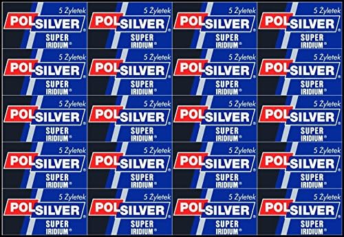 100 Polsilver super iridium Double Edge Safety DE Men's Shaving Razor Blades by HALANMA