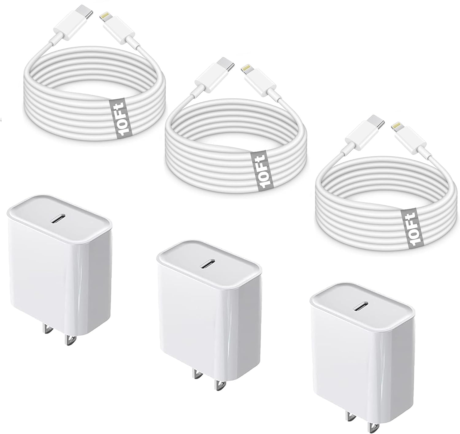 Photo 1 of [Apple MFi Certified]Fast iPhone 14 Charger 3Pack,10FT USB C to Lightning Charging Cord with 20W USB Type C Charger Adapter for iPhone 14/14 Pro Max/13 Pro/13/12 Mini/12 Pro Max/11 Pro Max/Xs and iPad