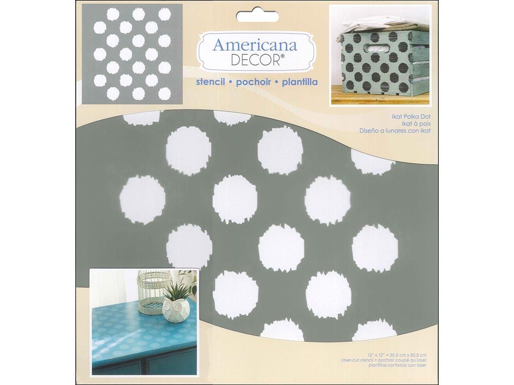 DecoArt Americana Decor Stencil Ikat Polka Dot, None, Extra Large, One Size