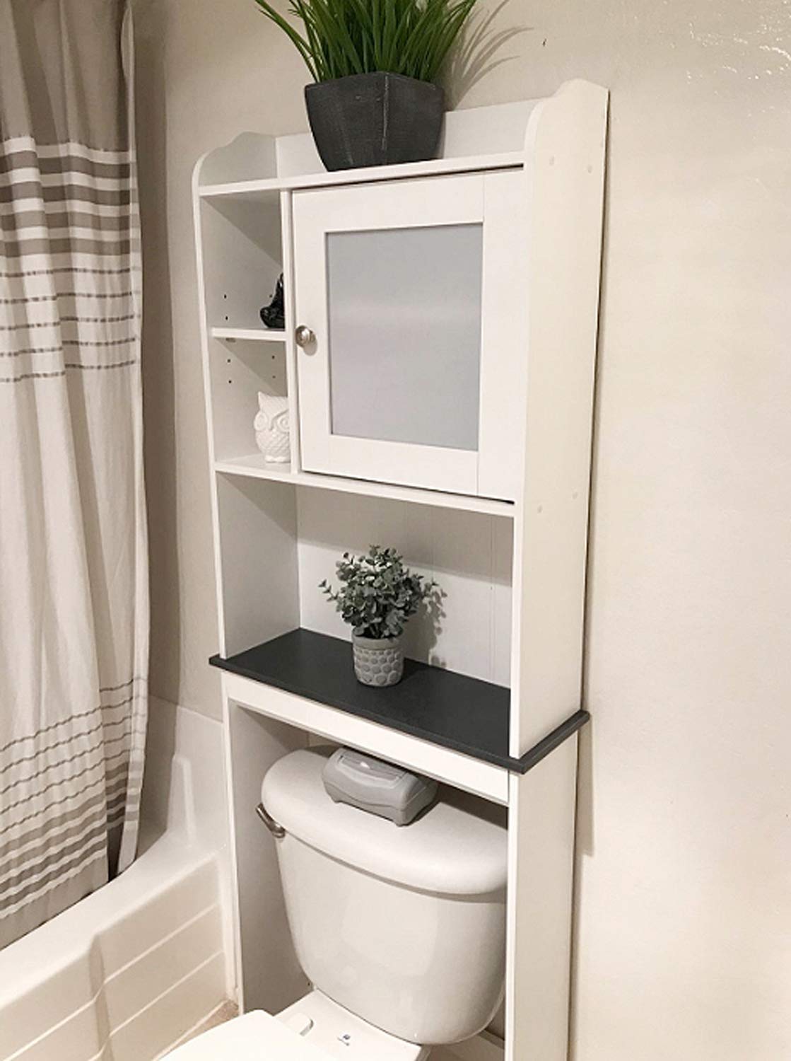 Over The Toilet Storage Bathroom Storage Bathroom Shelf With Faux Slate Finish Toilet Shelf Wooden Bathroom Organizer Above Toilet Storage Bathroom Cabinet Space Saver Toilet Rack Kitchen Dining Cjp Org In