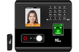 NGTeco APP-Based Time Clocks for Employees Small Business, 4-in-1 Time Clock with Face, Fingerprint, RFID, PIN, WiFi Clock in Machine for Employees with APP for iOS Android
