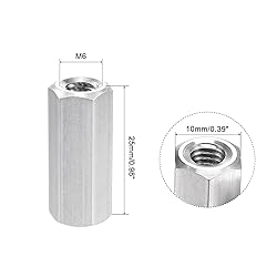 uxcell M6 x 1.0-Pitch 25mm Length 304 Stainless