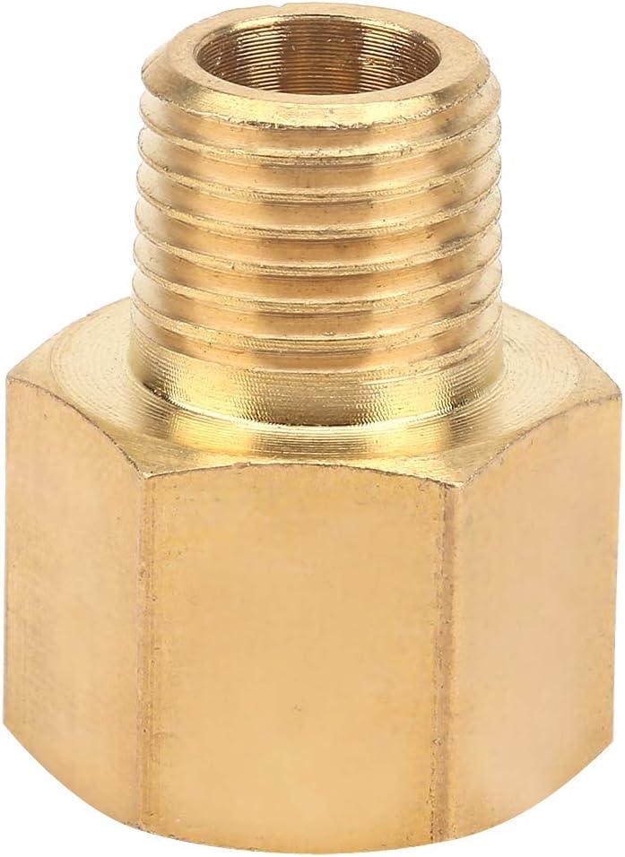 Brass Pipe Fitting,Pressure Gauge Adapter Pipe Fitting Adapter for Pressure Gauge BSPT to NPT Adapter Brass Pipe Fittings 1/4 BSPT Male to 1/2,1/4,3/8 NPT Female(3/8 NPT)