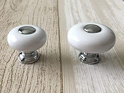 Drawer Knob Ceramic Cabinet Pull Handle Silver