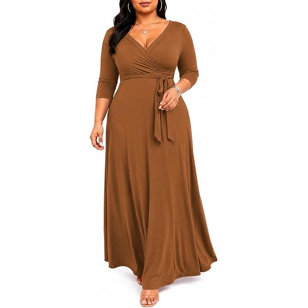 PinkPatty Women's Long Sleeve Maxi Dress Plus Size Trendy Wedding Guest Wrap Dress with Pockets&Belt S at Amazon Women's Clothing store PinkPatty Women's Long Sleeve Maxi Dress Plus Size Trendy Wedding Guest Wrap Dress with Pockets&Belt S at Amazon Women's Clothing store