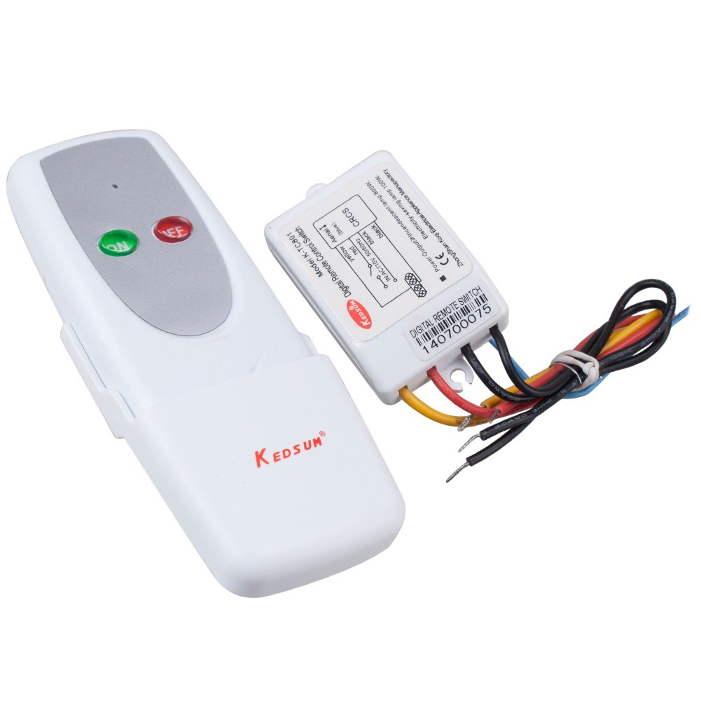 KEDSUM Wireless 1 Way ON/OFF Digital Remote Control Switch 110V For All  Lights - Wall Light Switches - Amazon.com
