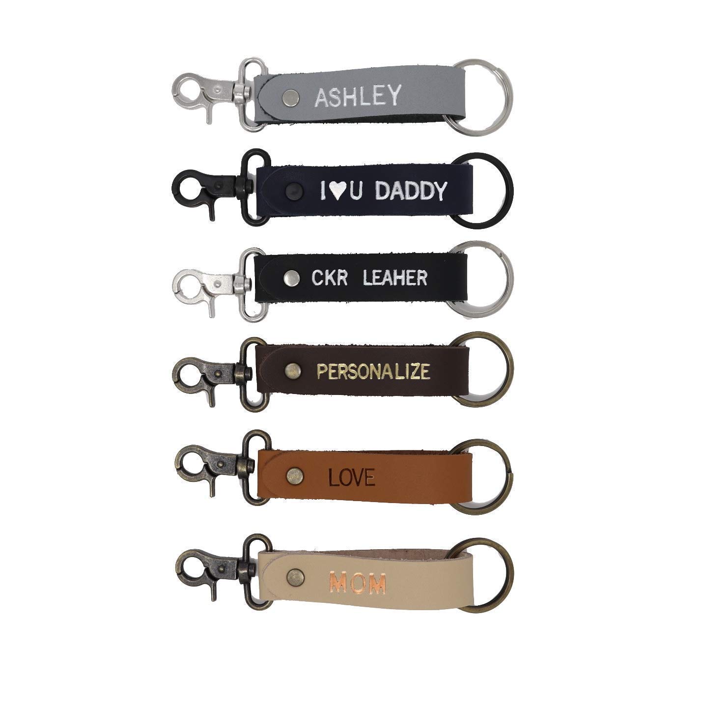 Personalized Leather Keychain Custom Leather Key Fob