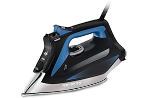 Rowenta DW5360 1750 Watt Focus Xcel Iron with Steam boost, Anti Drip, 400 Hole Sole Plate., Blue (Renewed)