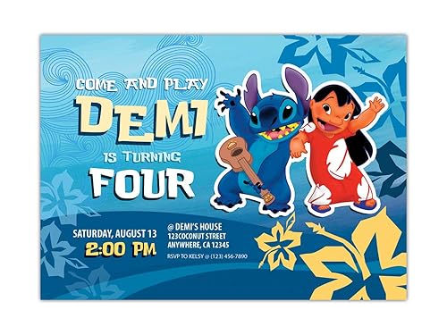 Feste Besondere Anlasse 5 12 Ou 14 Cartes Invitation Anniversaire Lilo Et Stitch Ref 439 Mobel Wohnen Stars Group Com