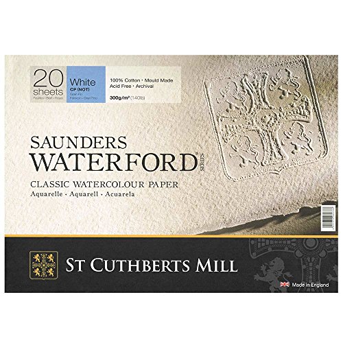 Legion Saunders Waterford Watercolor Block, 140lb. Cold Press, 14 X 20 inches, White, 20 Sheets (I98-SWB140CP1420)