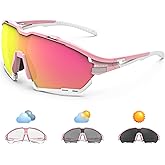 VICTGOAL Cycling Glasses for Men Women with Polarized and Photochromic 2 Lenses Clear Road Bike Running Sports Sunglasses