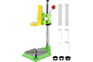 QWORK Drill Press Stand, Heavy Duty Floor Drilling Press/Rotary Tool Workstation,Table Top Drill Press 90° Rotating Fixed Fra