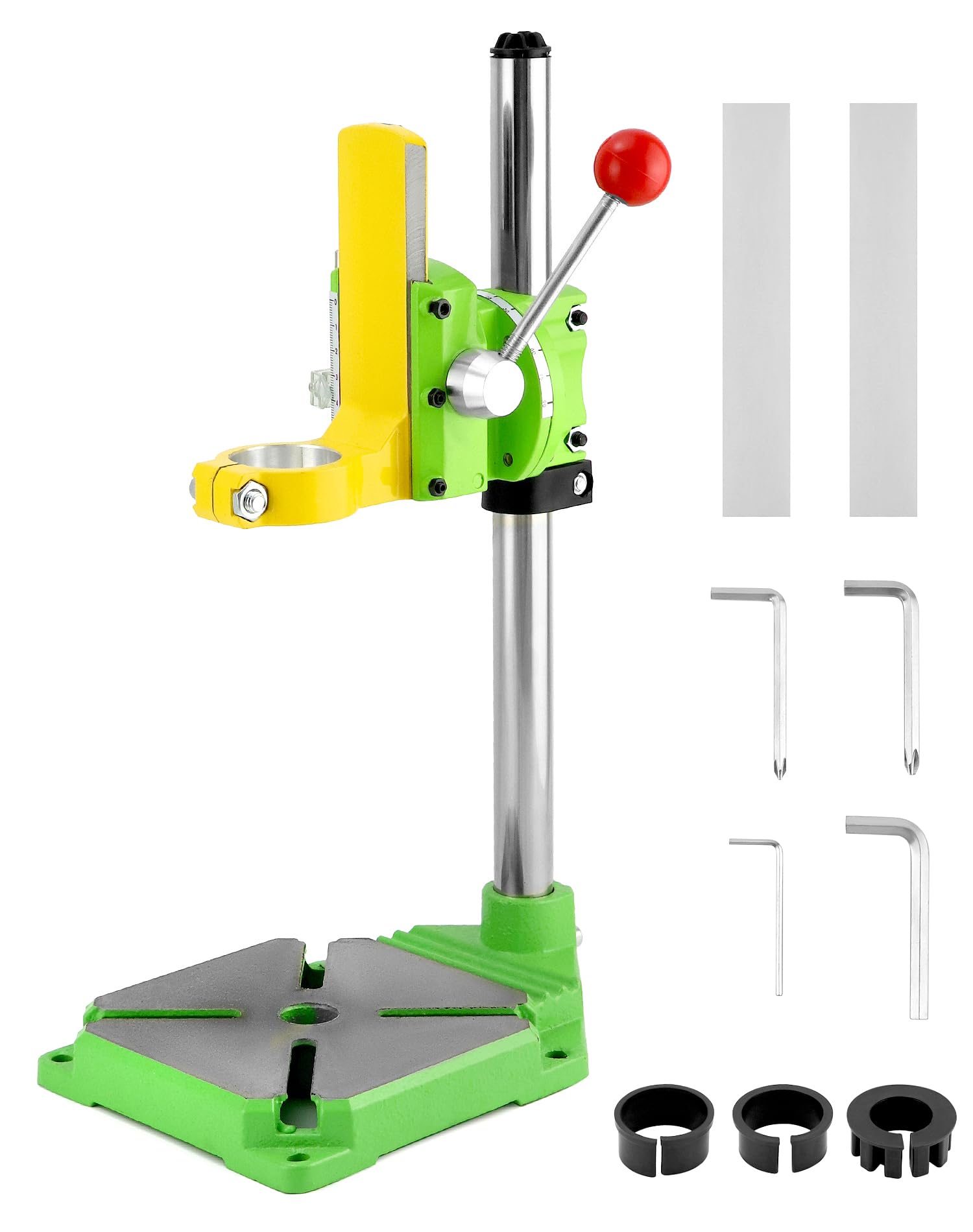 Photo 1 of QWORK Floor Drill Press Stand for Hand Drill - Heavy Duty 90 Degree Clamp Workbench Repair Tool, Universal Bench Clamp Holder for Press Table