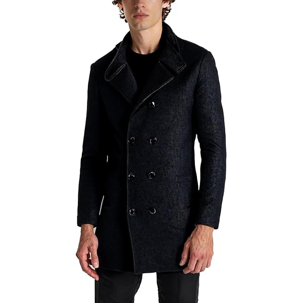 xzbailisha Men's Woolen Short Coat Stand Collar Business