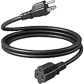 DEWENWILS Extension Cord 6 FT, 3 Prong Waterproof Extension Cable for Lights, Indoor Appliances, 16/3 SJTW, Christmas, Black,