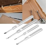 Agatige 4PCS U/V Leather Stitching Groover Stainless Steel Edge Beveler Skiving view 3