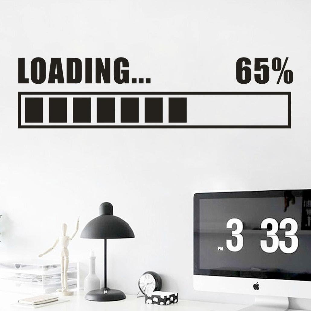 SMILEQ Funny Quote Wall Stickers LOADING Removable Art Vinyl Mural Home Room Decal (A)