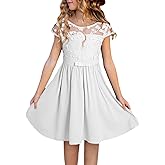 blibean Girls Elegant Lace Mesh Semi Formal Party Dress Size 6-15 Years