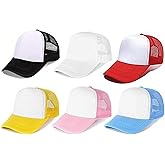 VELTAUTY 6/12 Pcs Trucker Hats Bulk Blank Mesh Sublimation Blank Hats Adjustable Baseball Caps Hats for Men and Women