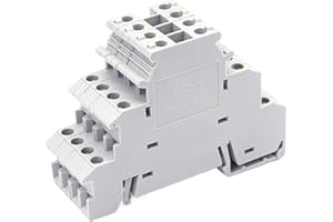 10Pcs DIKD-1.5 DIN Rail Terminal Block | 3-Level Sensor Actuator Triple Wire Connector | Three-Layer DIKD1.5 Conductor