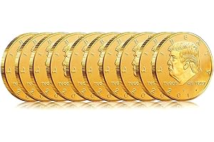 NOVOBEY Donald Trump Gold Coin, 2017 Gold Plated Collectable Coin, 45th President - 10 Pack