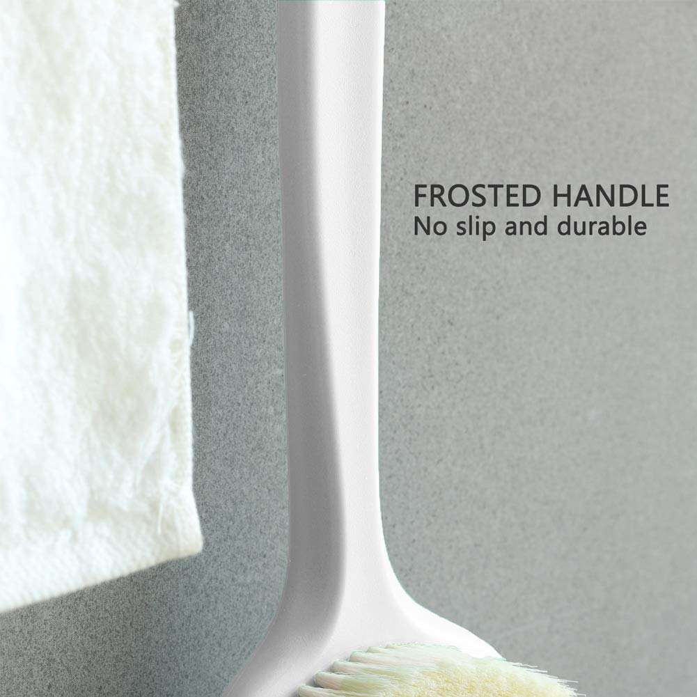 Bath Body Brush with Comfy Bristles Long Handle Gentle Exfoliation Improve Skin's Health and Beauty Wet or Dry Brushing Back Scrubber for Shower (White) : Beauty