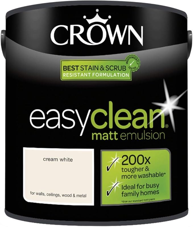 2.5L CROWN Easy Clean MATT Emulsion Multi Surface Paint That can be