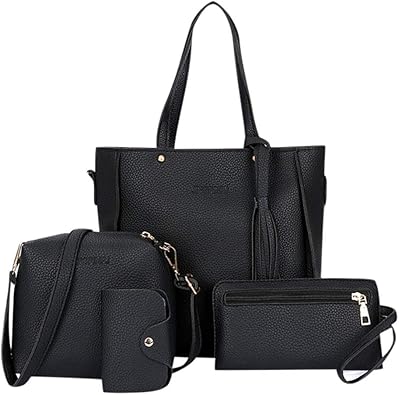 Amazon.com: Messenger Bag Purse Set for Women,Leather Big Handbag ...