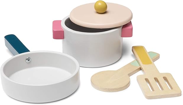 wooden pots and pans pink