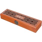 RUNROTOO Harmonica Storage Box 24 Hole Wooden Harmonica Case | Portable and Lightweight, Travel or Home Storage, Flexible Lid, Light Brown