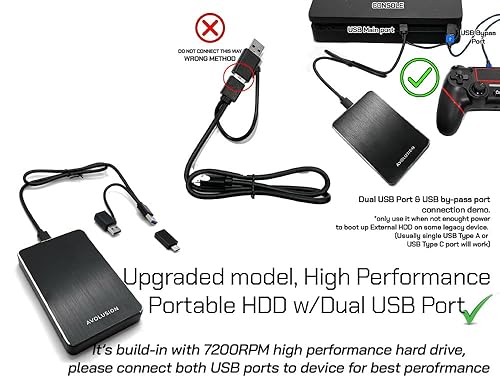 1tb Usb 1t Hard Drive For Ps4 Avolusion X1 1TB USB Portable