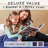 Sonno Zona Weighted Blanket Adult Size - Blanket with Cover Included - Navy 48x72 inches 10 Pound - Blankets Made from Relaxation Sleep Fabric for Natural Calm
