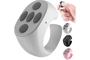 Fingertip Wireless Bluetooth Remote Control, Bluetooth Ring Finger Scroller Remote Phone Camera Control Scrolling Ring Page T