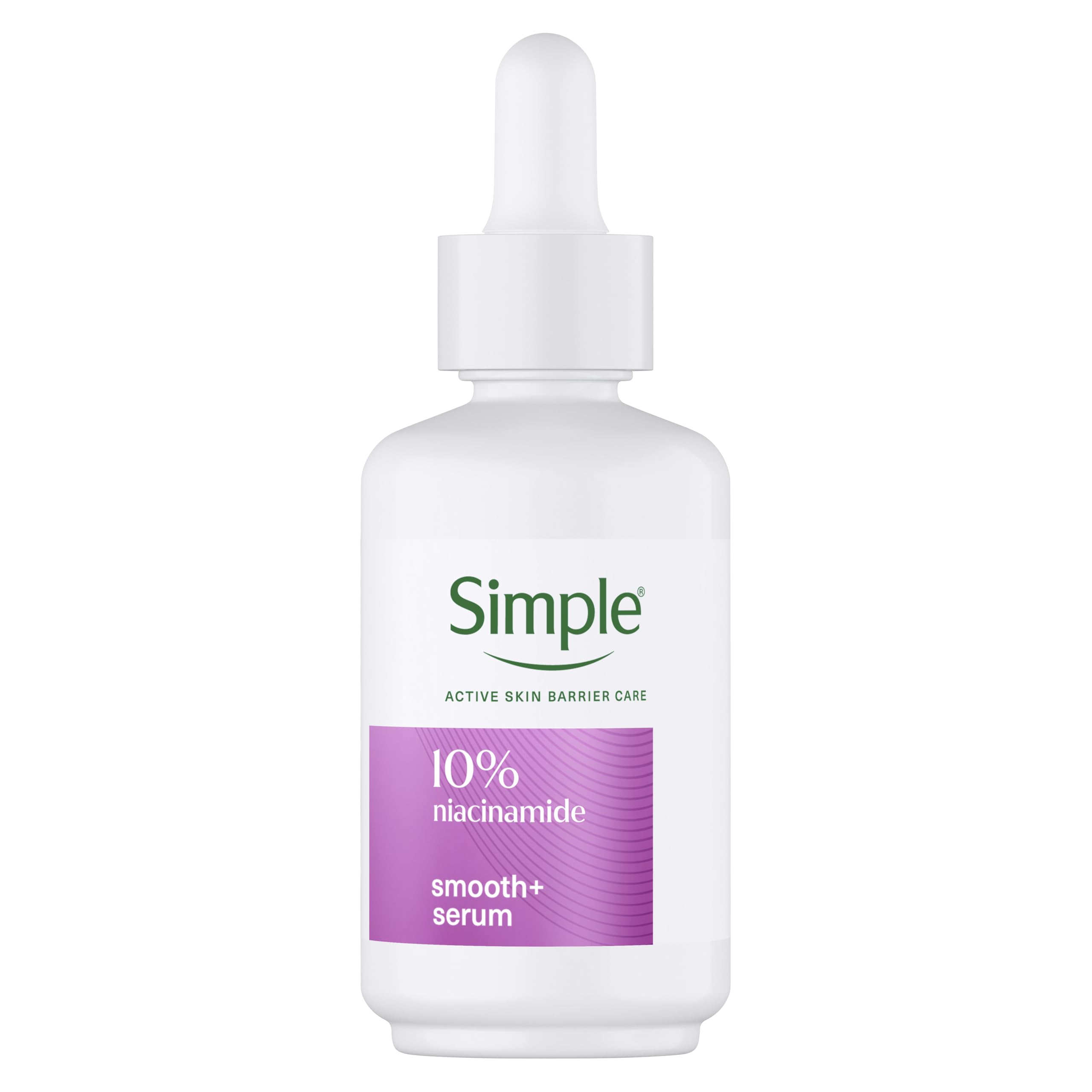 Simple Smooth+ 10% Niacinamide Face Serum with Vitamin B3 & B5, Evens Skin Tone & Texture, Strengthens Skin Barrier, For All Skin Types Including Sensitive Skin 30 ml