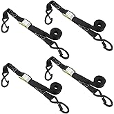 YAYODS 4 Pack Motorcycle Tie Down Straps 1" x 6.6' 1,823lb Break Strength Cam Buckle Tie Down Straps Heavy Duty Soft Loop Ratchet Straps for Dirt Bike, Motor Bike, Kayak, Car, Truck, Cargo
