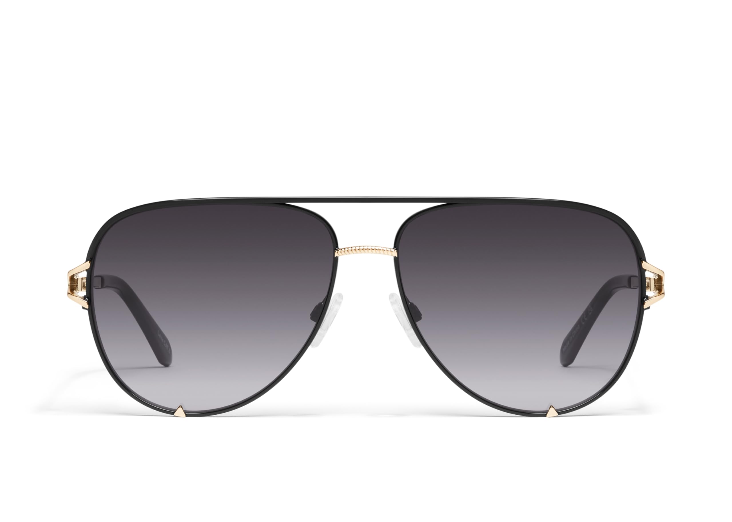 Quay – Sunglasses for Men & Women, Aviator Lenses with UV Protection, Oversized Sunglasses (High Key Twist, Black)