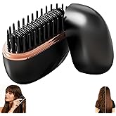 Mini Hair Straightener,Rechargeable Wireless Portable Hair Straightener Brush,3-Speed Temperature Control,Mini Hair Straightener for Women,Idea for Home Travel (Black)