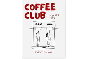 GO-SANTNN Kitchen Coffee Club Wall Art Fun Minimalist Trendy Coffee Machine Poster Vintage Modern Funny Canvas Prints for Din