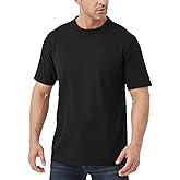 Idtswch Mens Tall Heavyweight T-Shirt Short Sleeve Shirt Chest Pocket & Reinforced Ribbed Collar Work Basic Tee